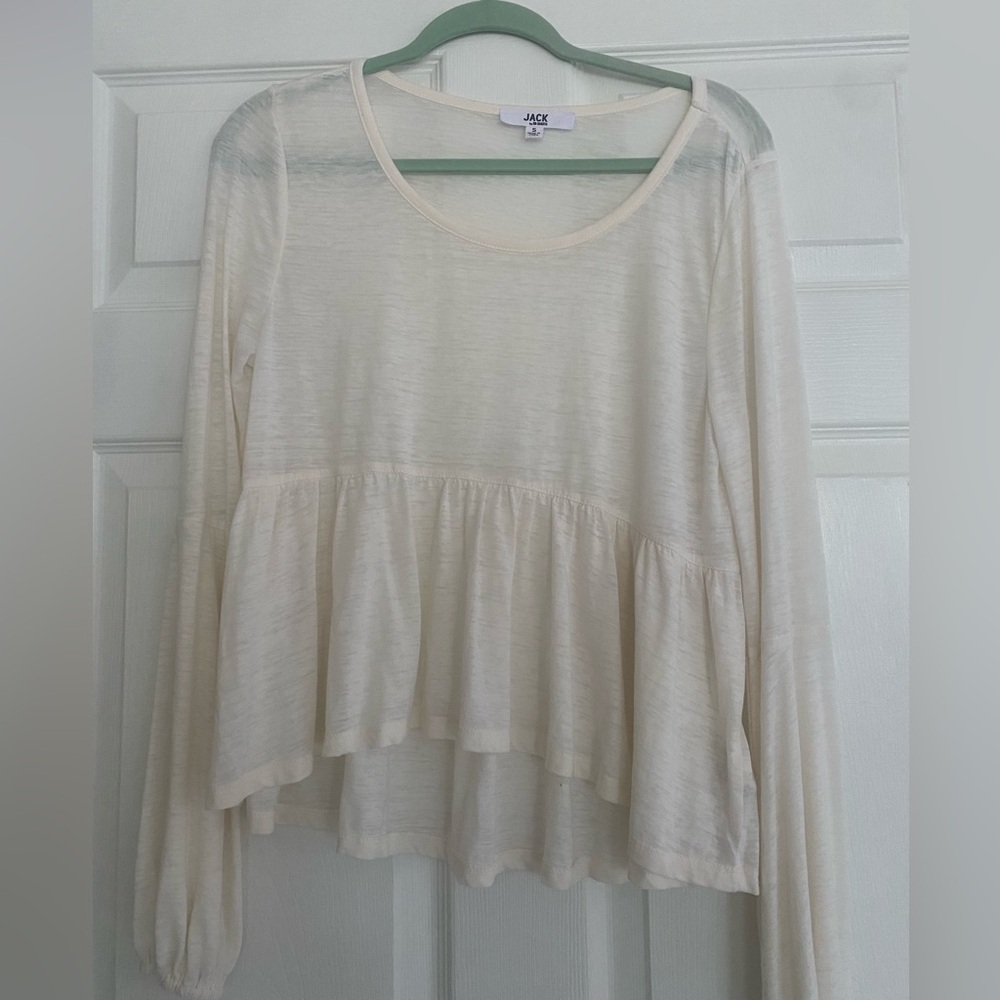 White Peplum Top